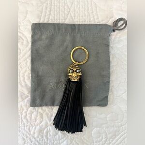 *RARE* Alexander McQueen Gold Skull Key Holder with Black Tassel